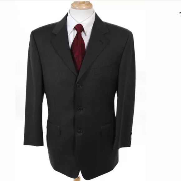 ⏸️HOLD⏸️ CANALI CHARCOAL GRAY 100% WOOL BLAZER SIZE 50 - Picture 3 of 8